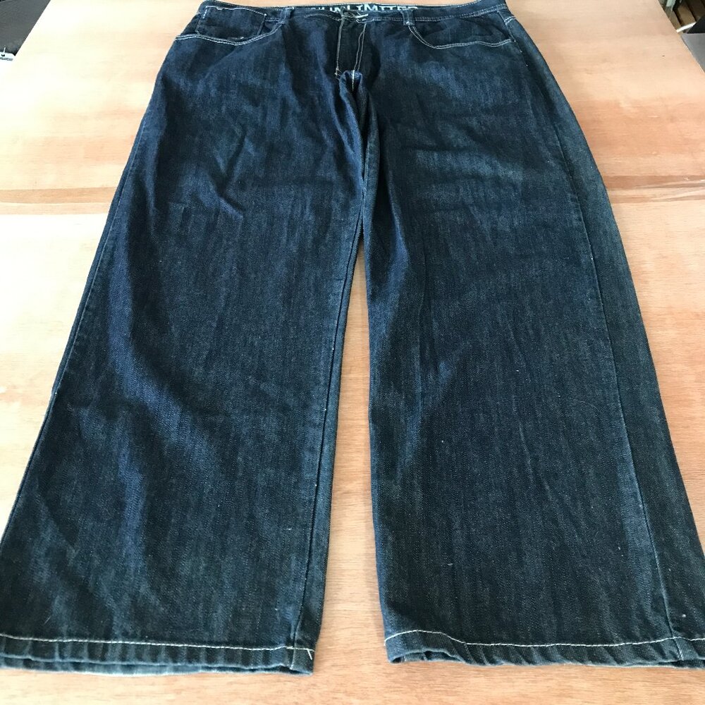 Ecko Unltd 72+ Loose Jeans Men 38 Black High Rise Stretch Skater Grunge 18003